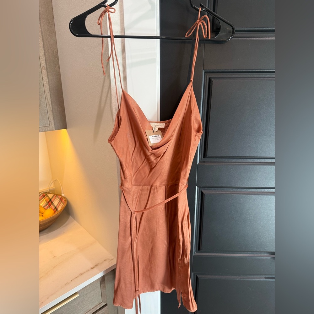 Chic Strapless Rust Dress